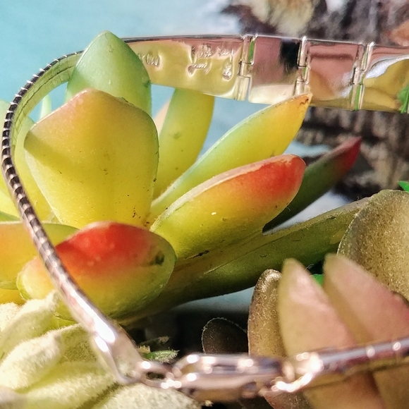 Omega Opal Bracelet .950 Sterling Silver - Picture 4 of 8